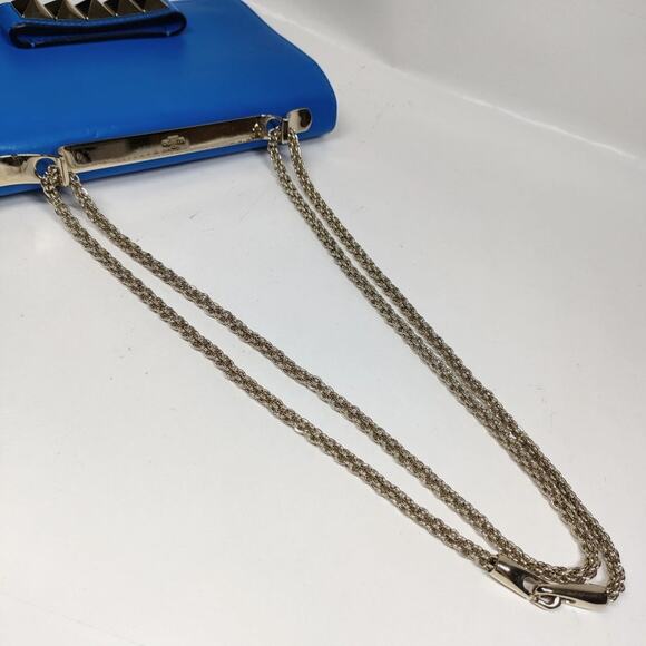 💎✨Beautiful✨💎Authentic Valentino Garavani Shoulder Bag Blue Leather - Picture 4 of 9